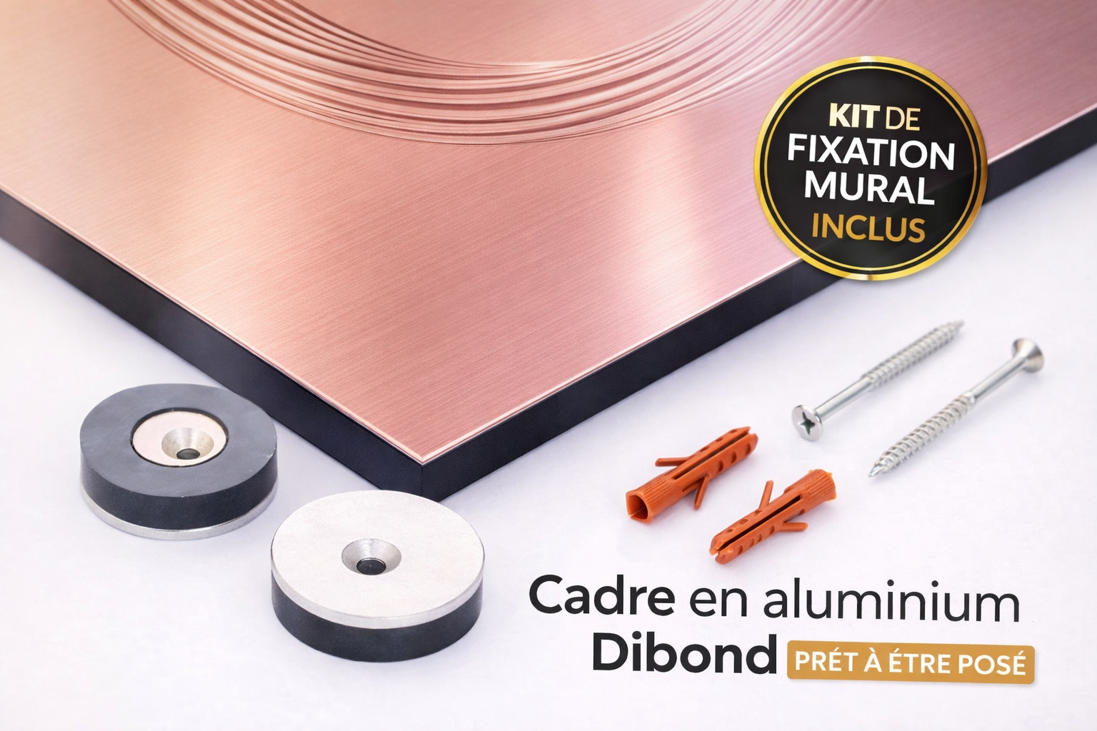 cadre aluminium dibond personnalisé MEMORIA accroché dans un salon moderne